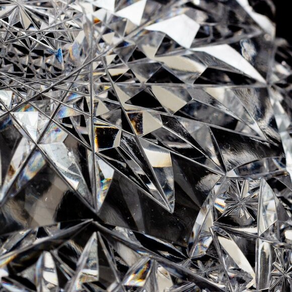 American Brilliant Cut Crystal Vanity Jar | Antique Collectible | Crystal Powder - Picture 7 of 8